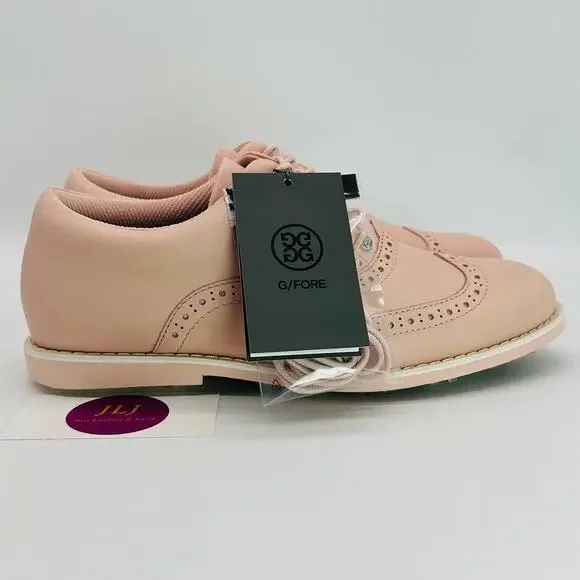 G/Fore Women's Brogue Gallivanter Blush Leather Golf Shoes G4LS22EF08 Size 9 - Picture 1 of 10